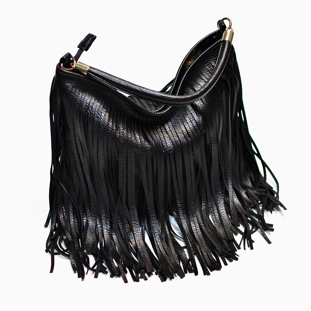 Borsa a tracolla Edina con nappe
