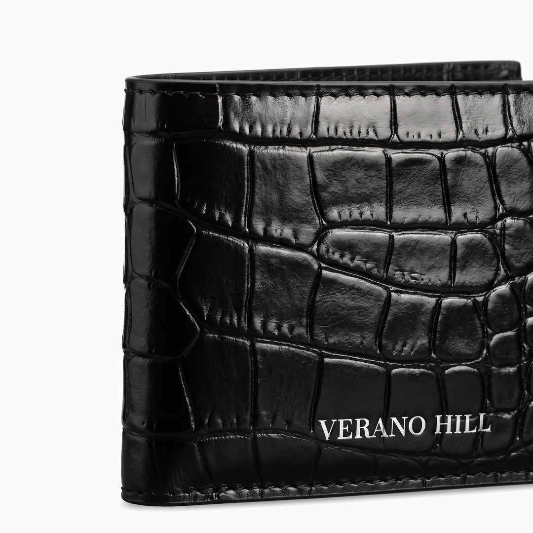 Croc-Embossed Slim Wallet