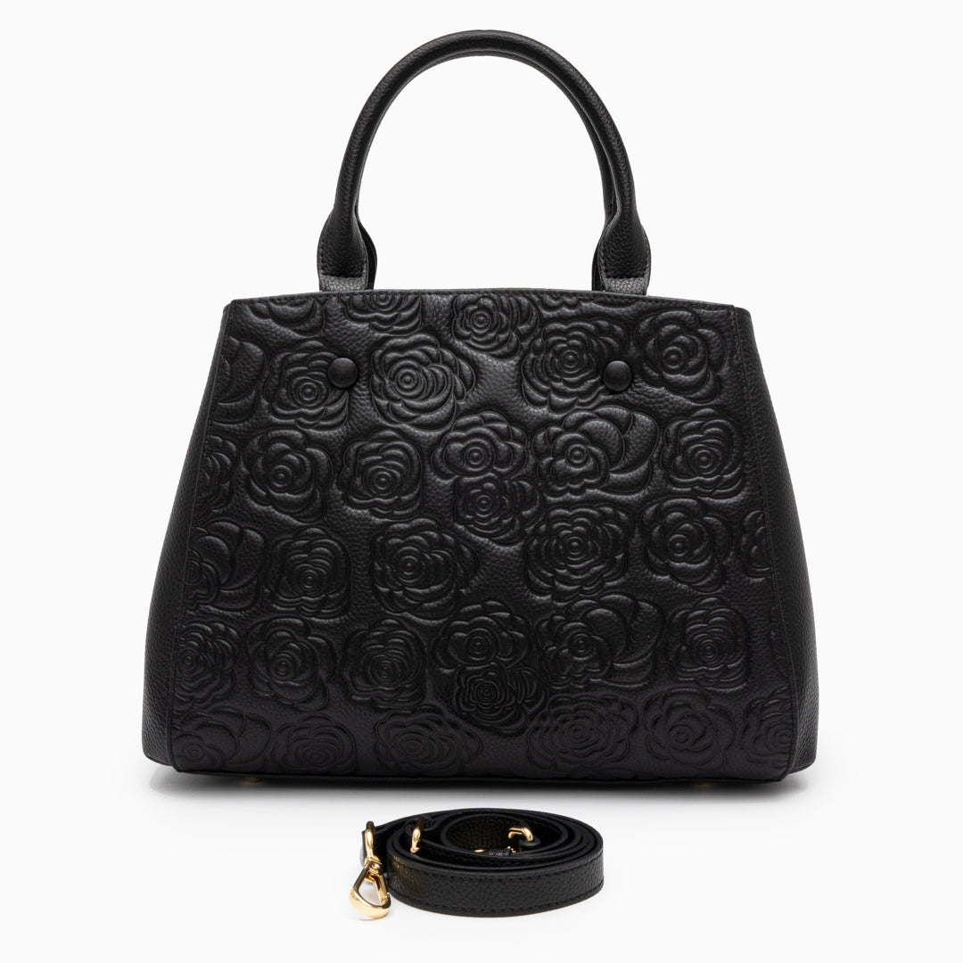 <tc>Borsa Stacy con stampa floreale in rilievo</tc>