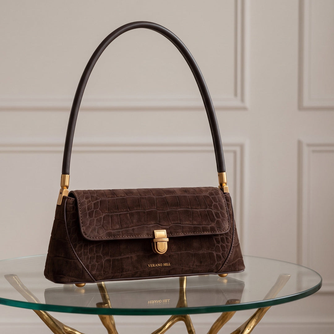 Parisienne Croco Shoulder Bag