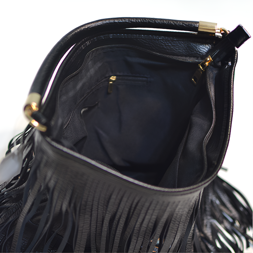 Borsa a tracolla Edina con nappe