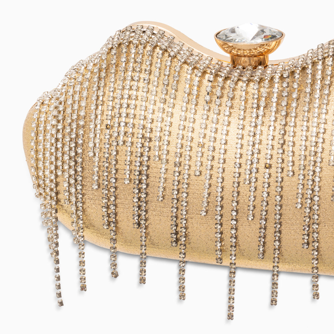 <tc>Borsa con frange in cristallo Ambrinee</tc>