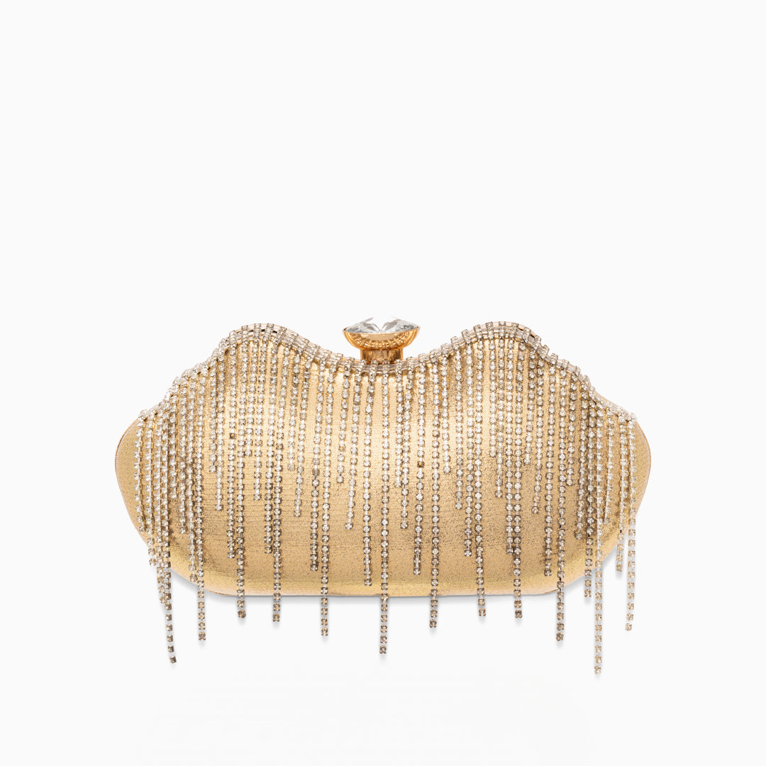 <tc>Borsa con frange in cristallo Ambrinee</tc>