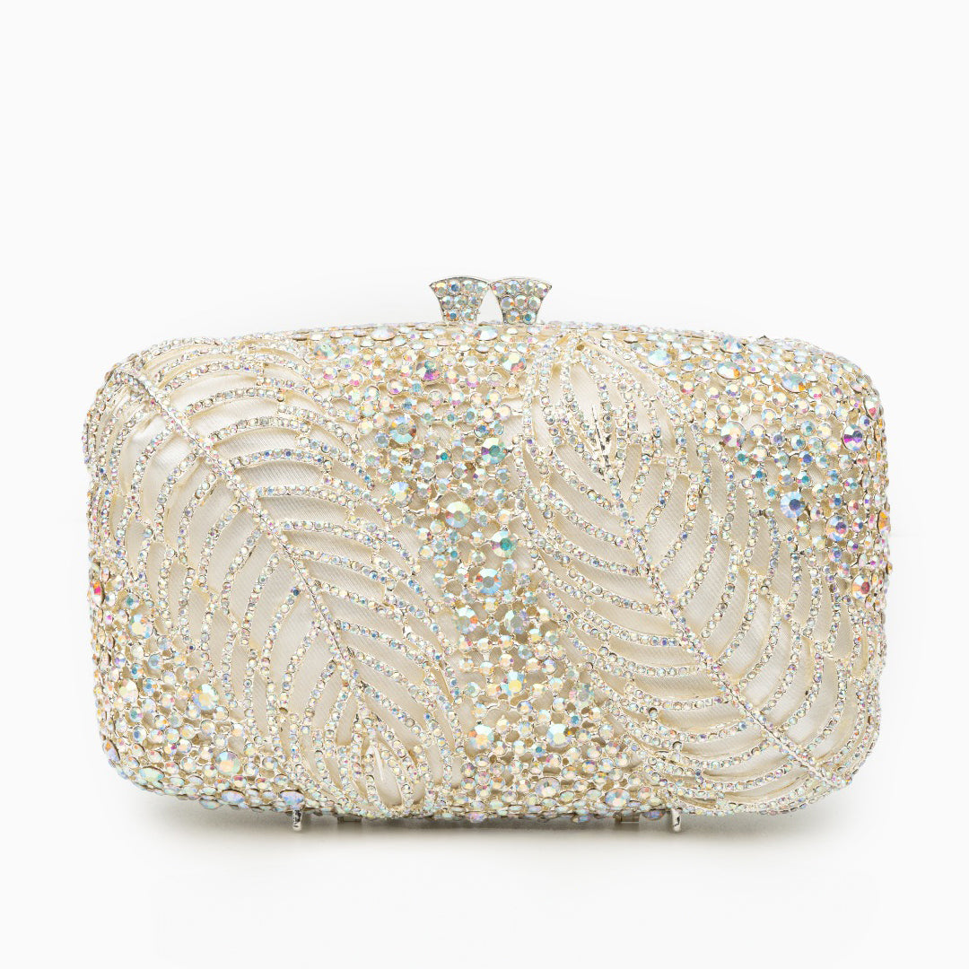 Pochette con foglie scintillanti