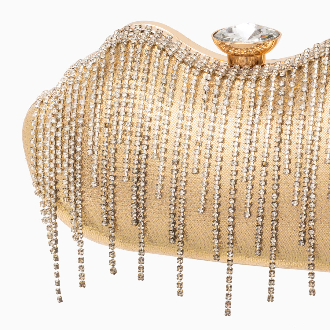 <tc>Borsa con frange in cristallo Ambrinee</tc>