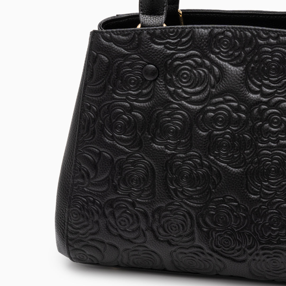 <tc>Borsa Stacy con stampa floreale in rilievo</tc>