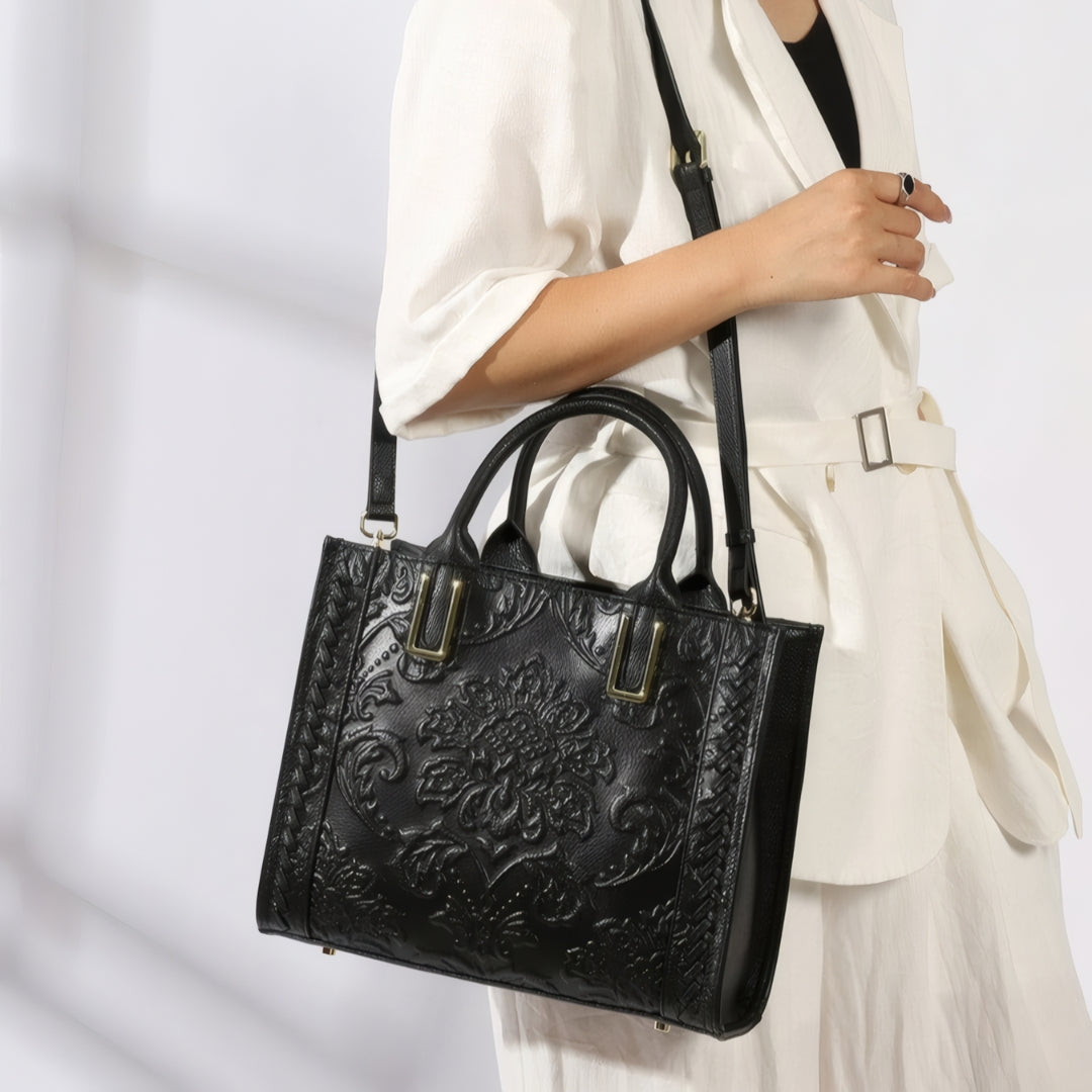 Fiorenza Embossed Medium Tote Bag
