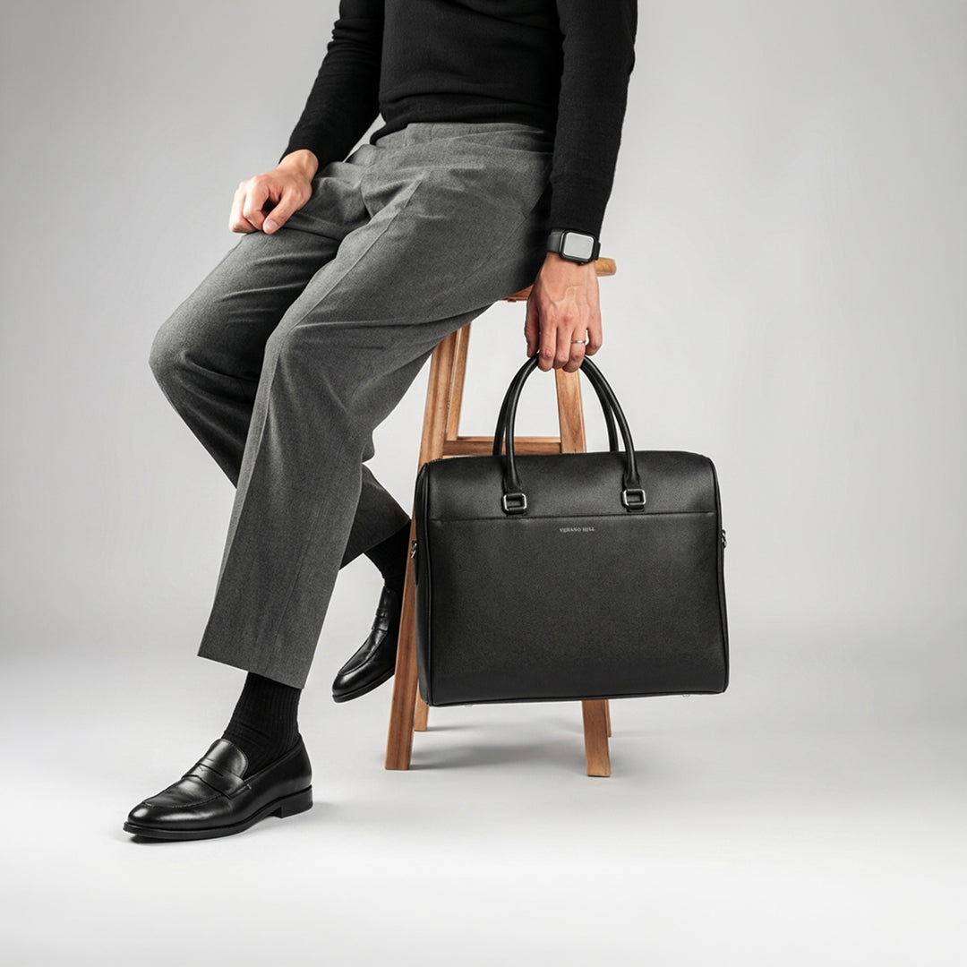 Grained Leather Briefcase