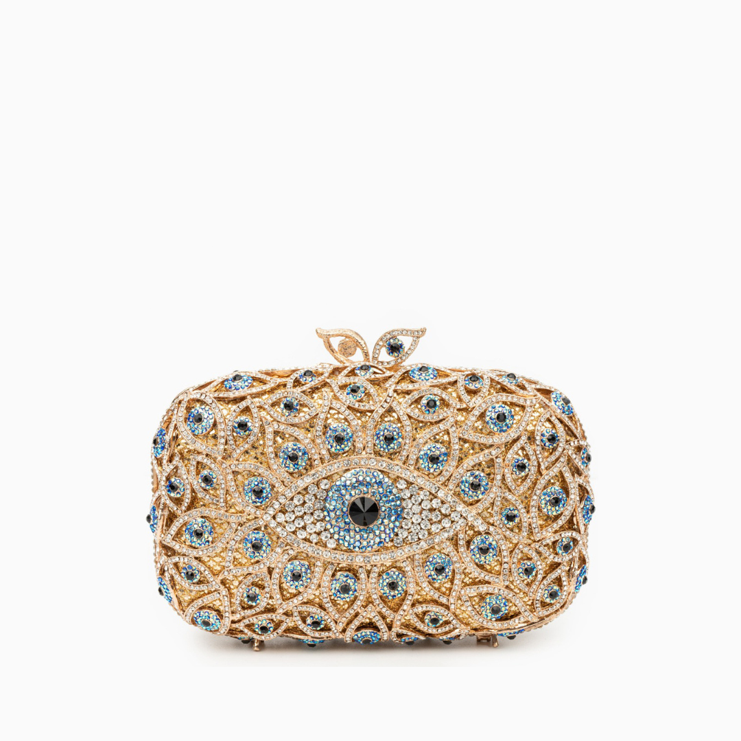 Pochette con cristallo Malocchio - Oro