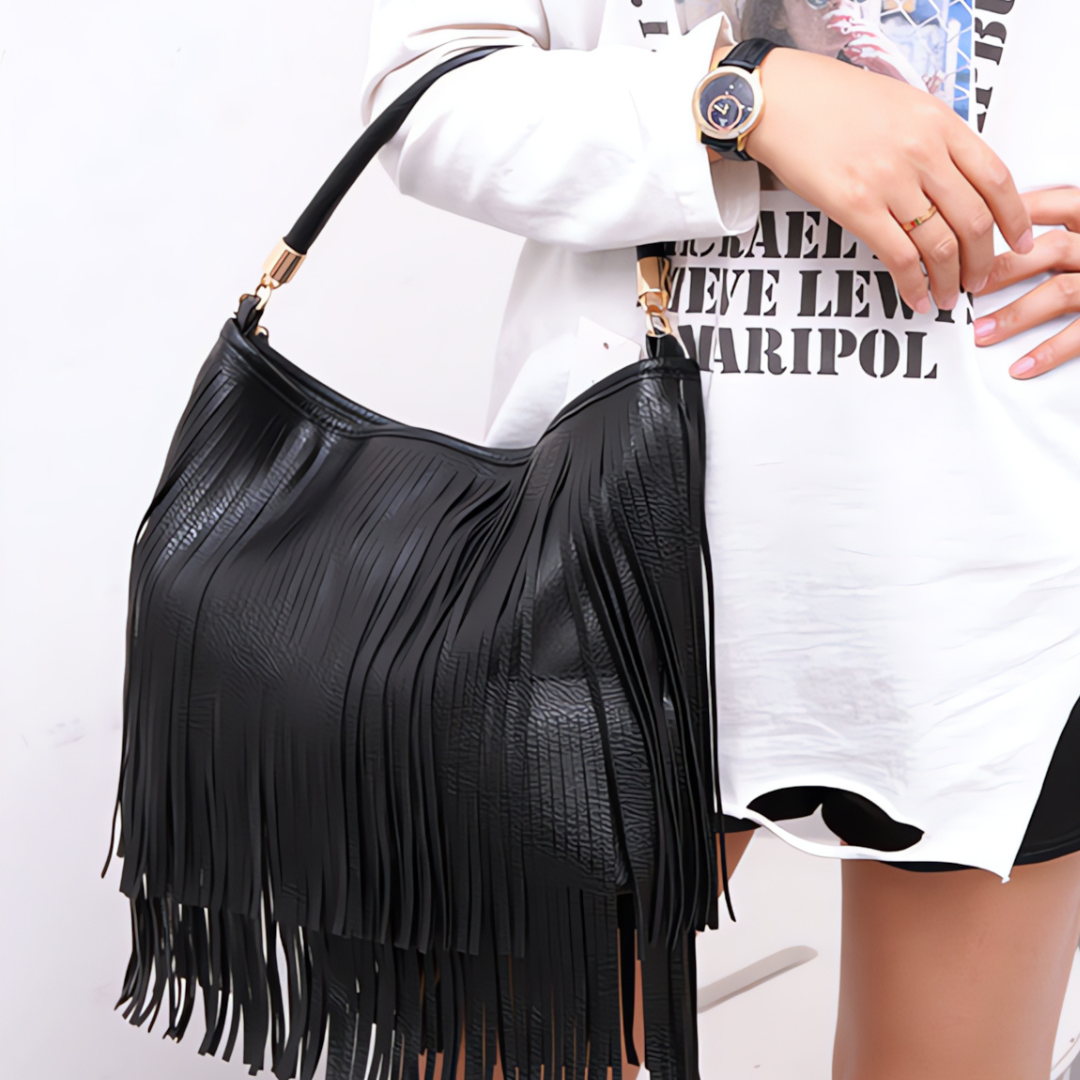 Borsa a tracolla Edina con nappe