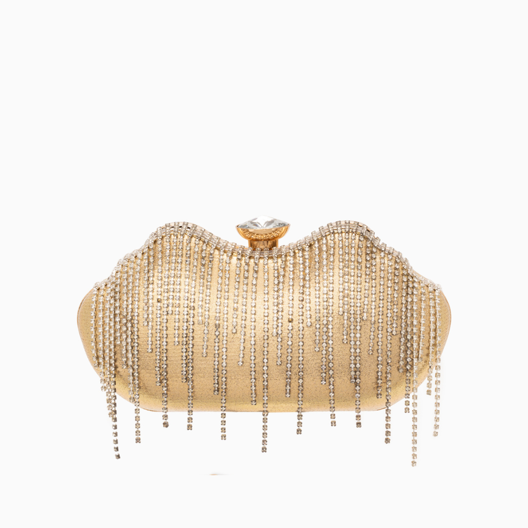 <tc>Borsa con frange in cristallo Ambrinee</tc>