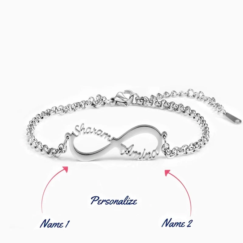 Bracciale Infinity con due nomi