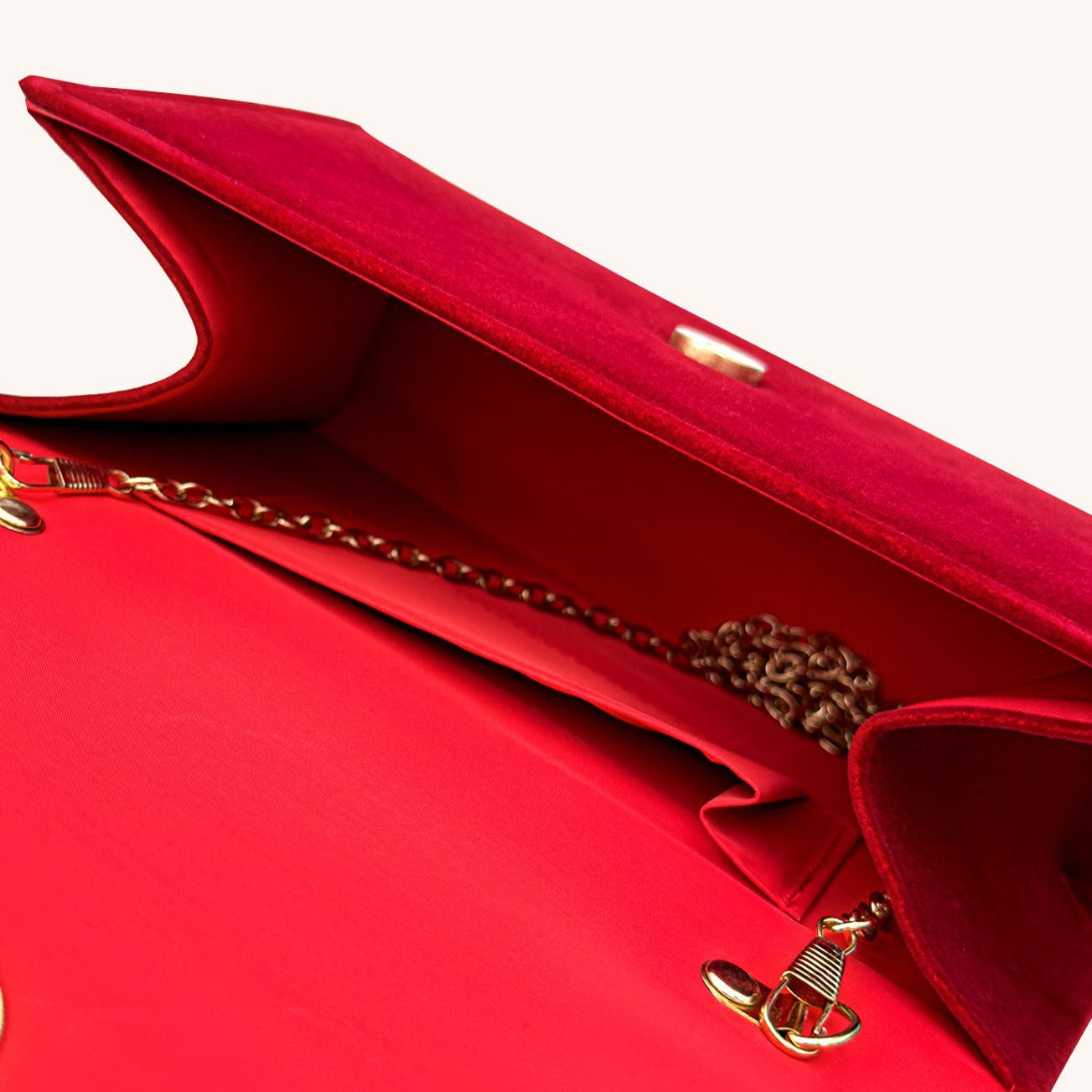 Borsa Priscilla in velluto rosso