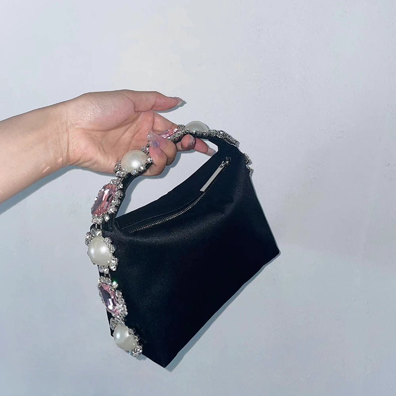 Borsa Lesly con diamanti e perle