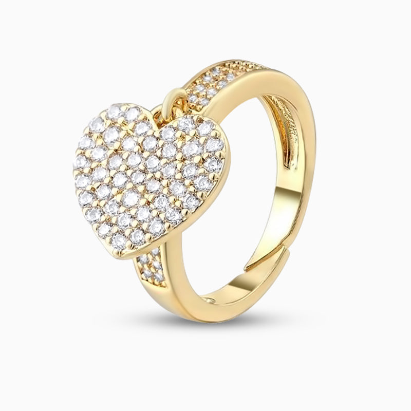 Anello con cuore scintillante